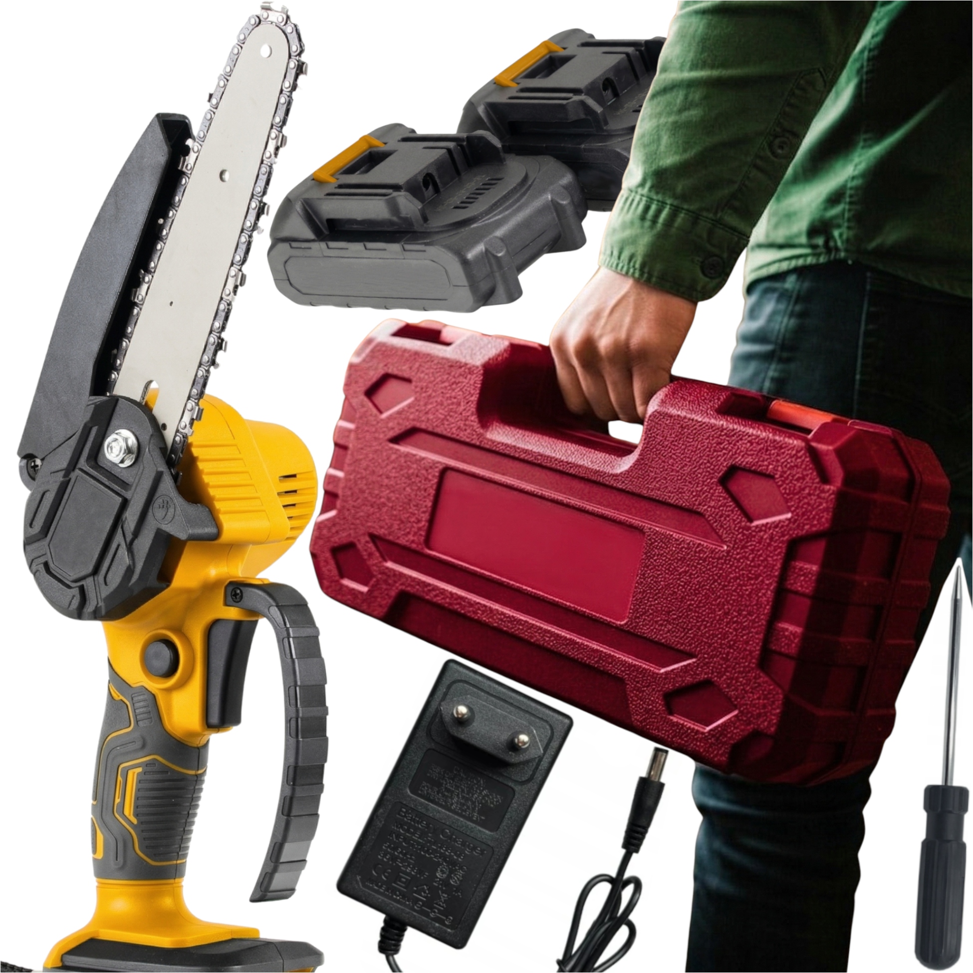 Ruční Akumulátorová Mini Pila Pro Zahradní Práce, Kompletní Sada XXL