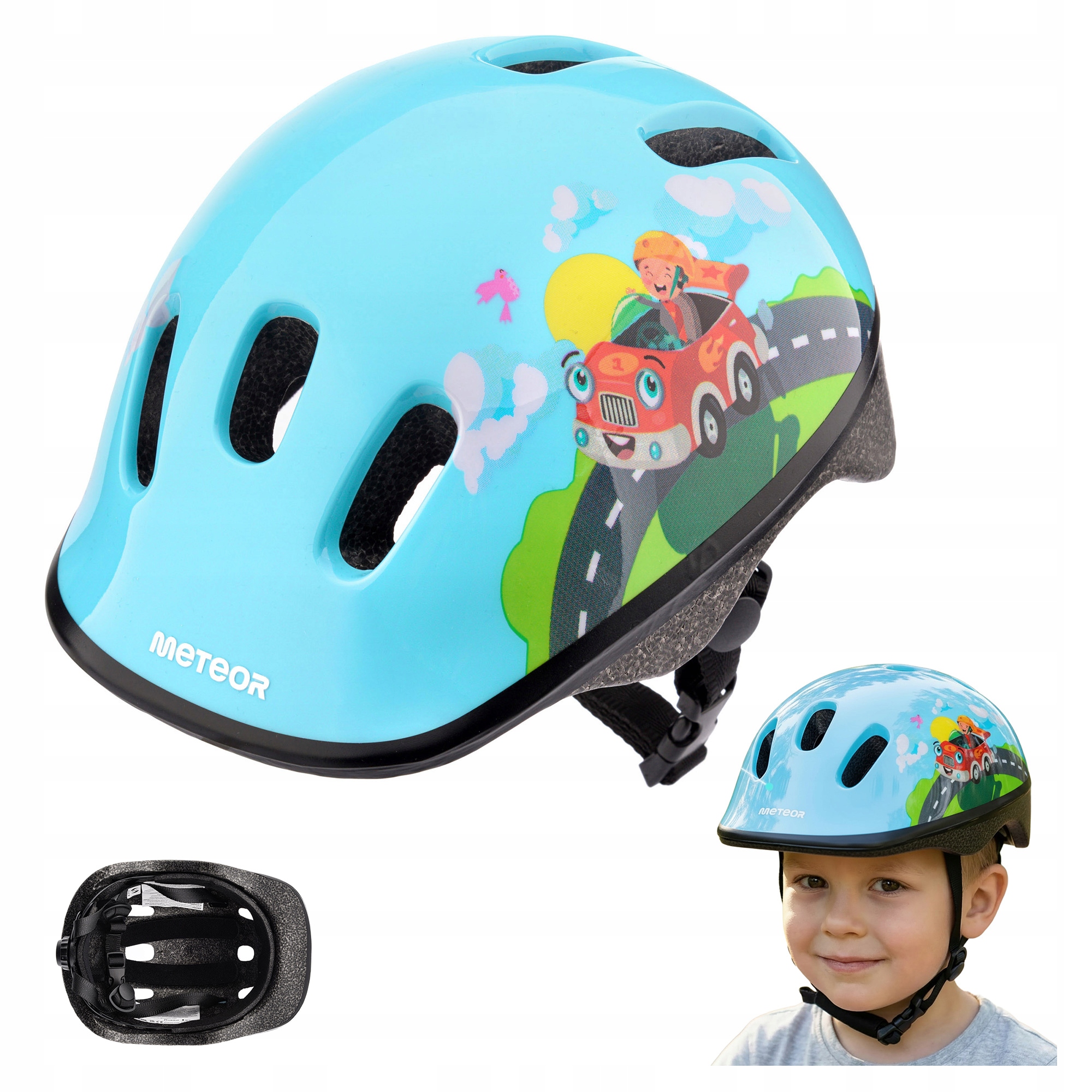 Kask Rowerowy Regulowany Dziecięcy Dla Dzieci Meteor KS06 S 48-52