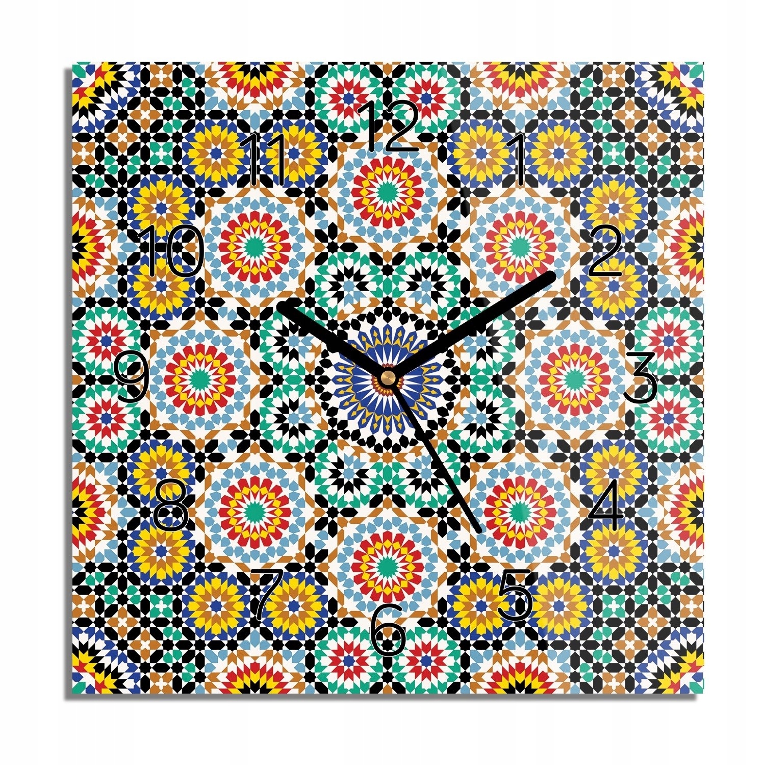 

Mozaika maroko wzór zegar na szkle do salonu 30x30