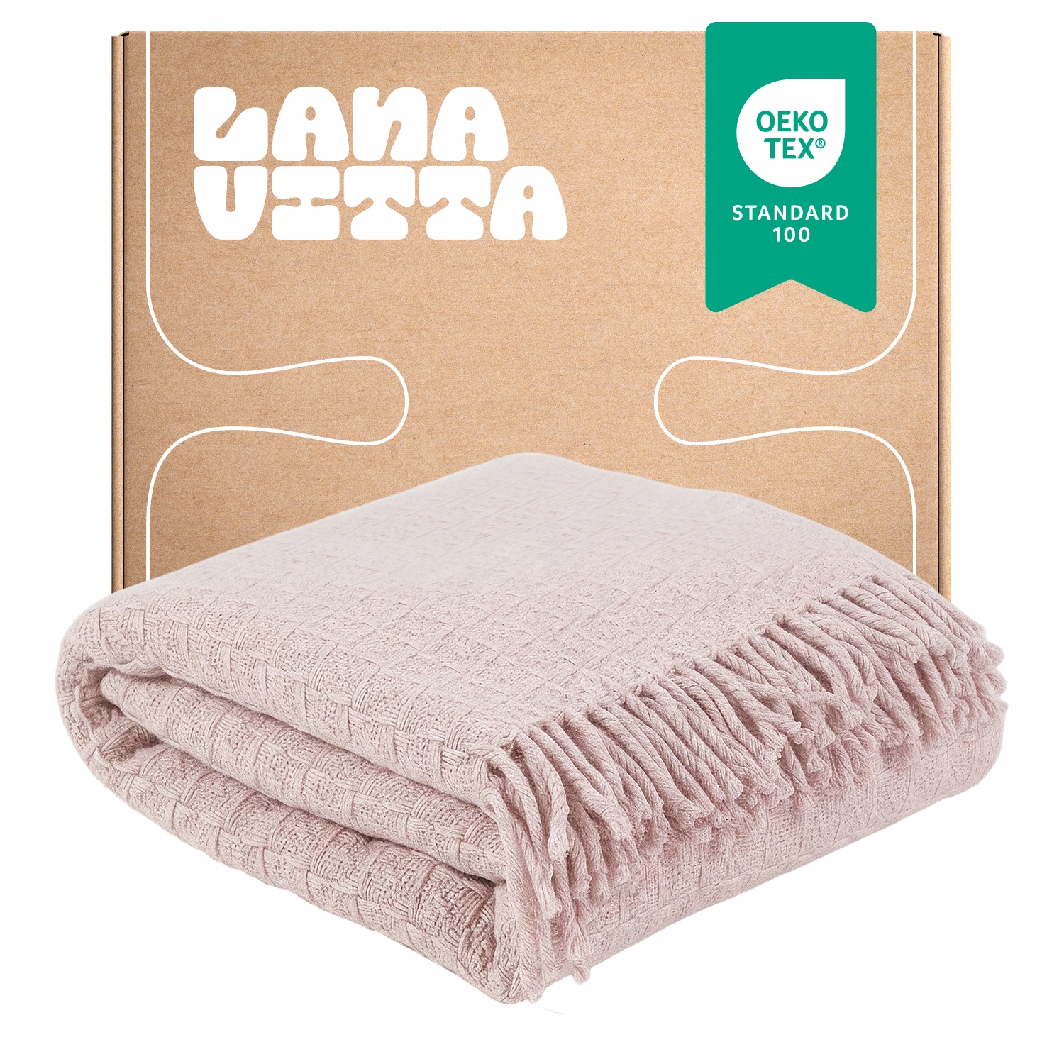 Polovlněná deka Symfonia Přehoz na postel Pled Růžová 140х190 cm