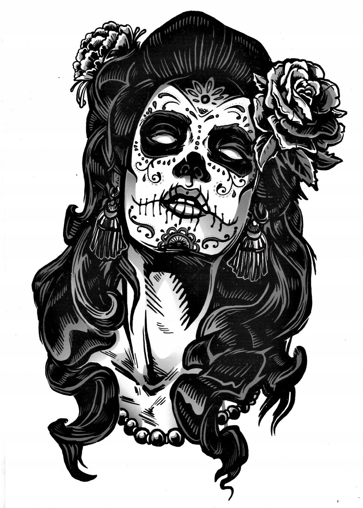 

Tatuaż Tymczasowy zmywalny czaszka Lady skull punk