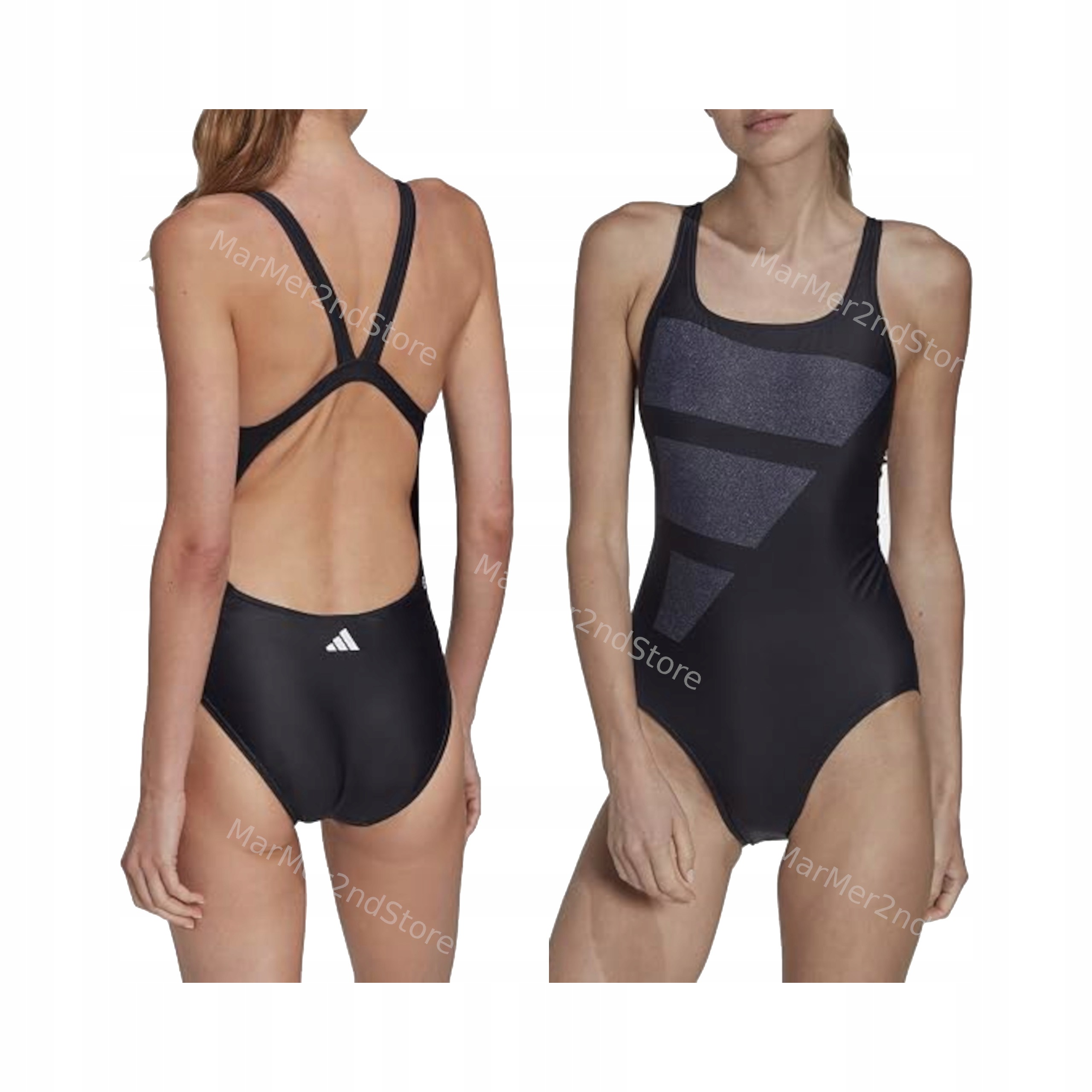 Adidas Dámské Plavky Big Bars Suit HR4381 Černé 40
