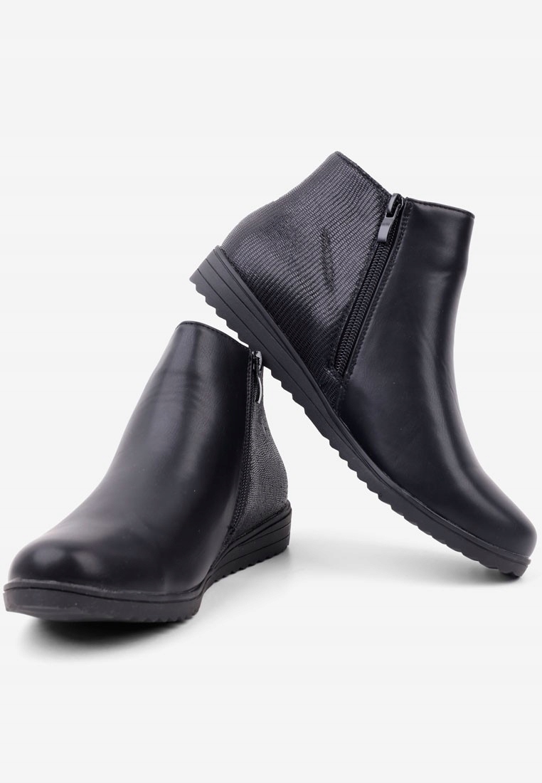 Botki sneakersy płaskie srebrne 8 Gusev 38 Czarny Rozmiar 38