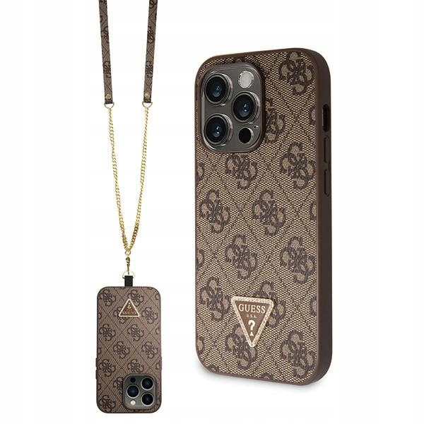 Originální pouzdro Guess iPhone 14 Pro 6.1" hnědé obal zadní kryt
