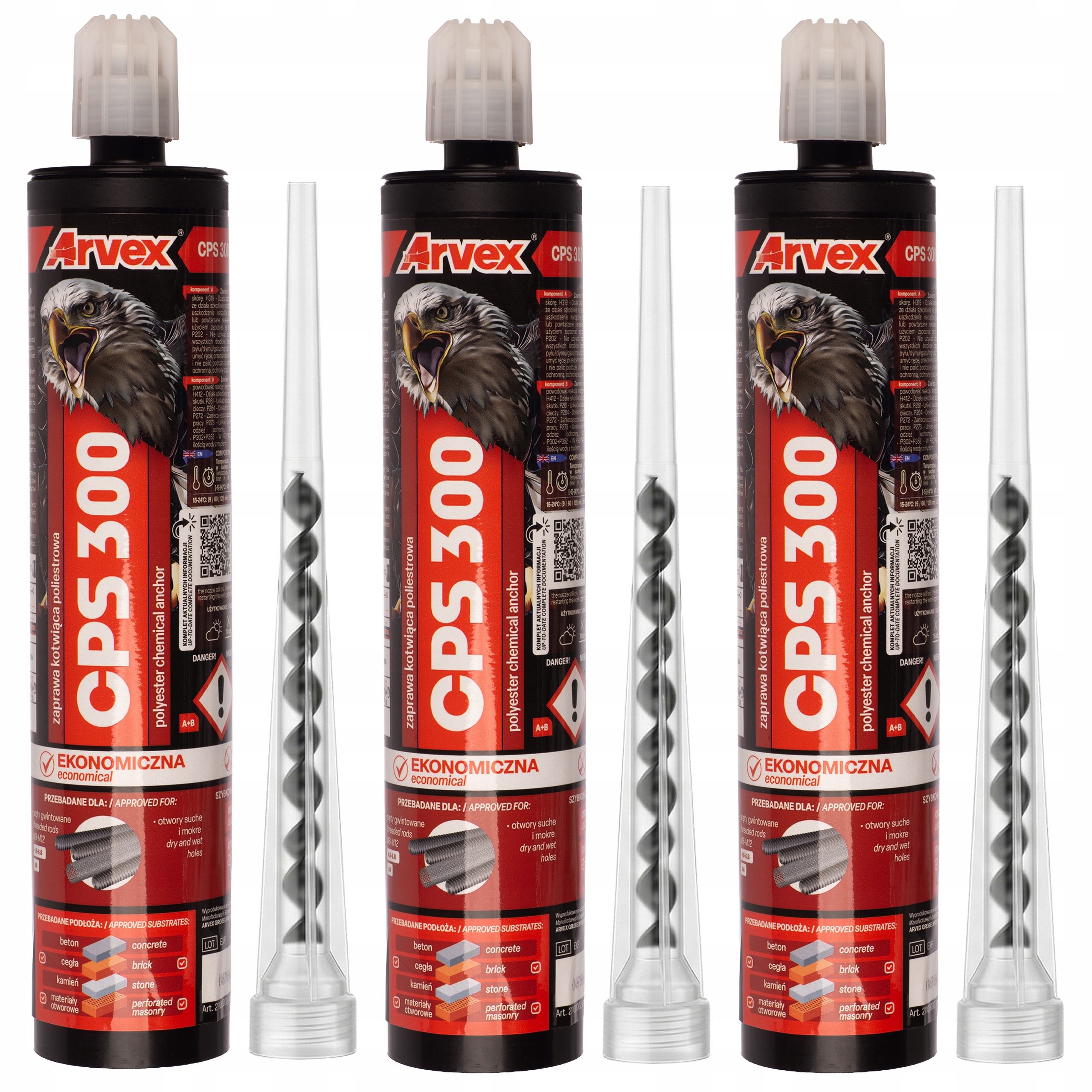 Chemická kotva Arvex Cps 300 ml Míchačka, polyesterová pryskyřice, bezrozporová