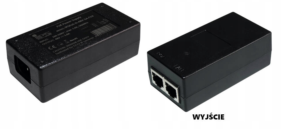 IPSPoE-D-48V-1A-C14: Desktop PoE 48V/1A/48W RJ45 s konektorem Iec C14
