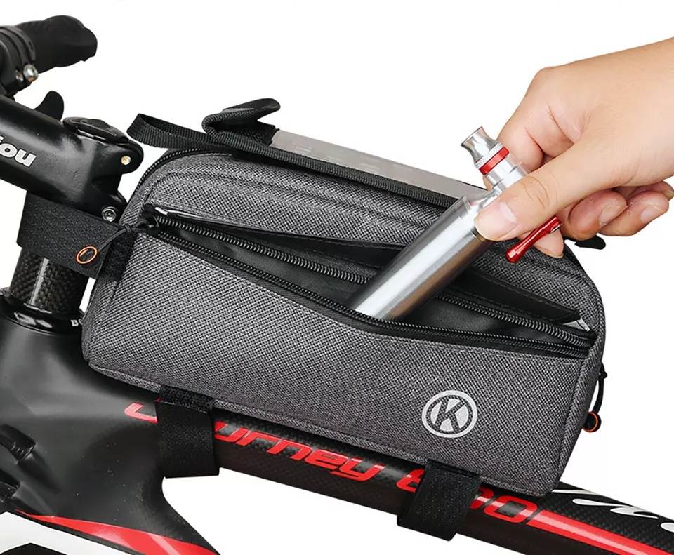 Sakwa torba rowerowa na ramę na smartfona, grey Model 5904665000885