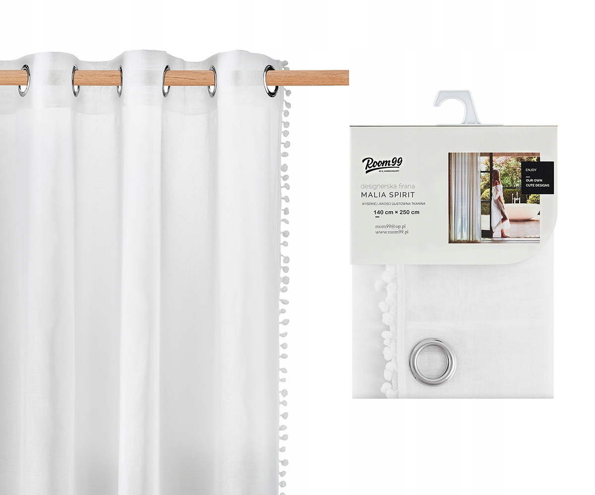 

Firana Malia Spirit 140X250 Przelotki Biały
