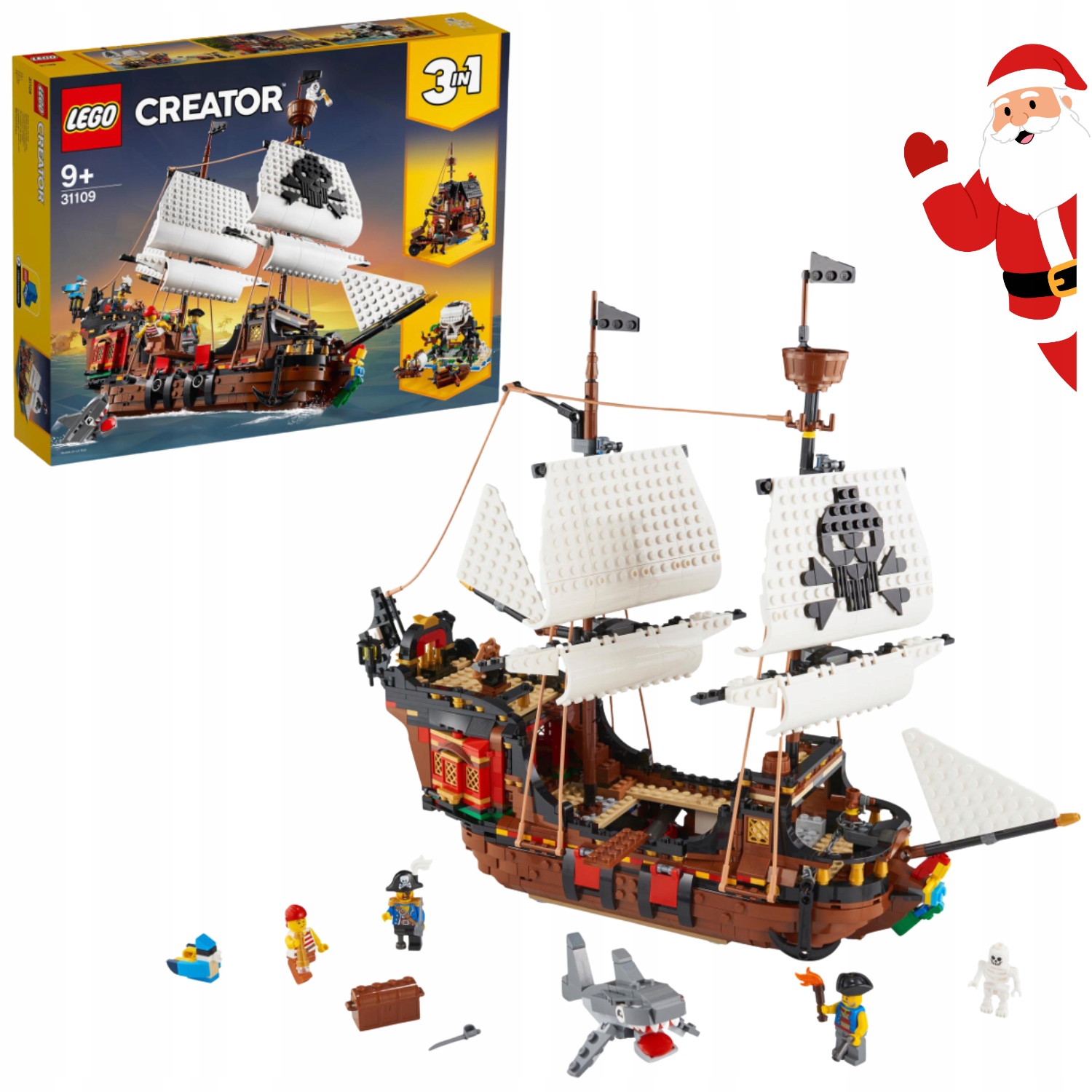 Klocki Lego Creator 3 W 1 31109 Statek Piracki Farma Piratów 1260 Elementów