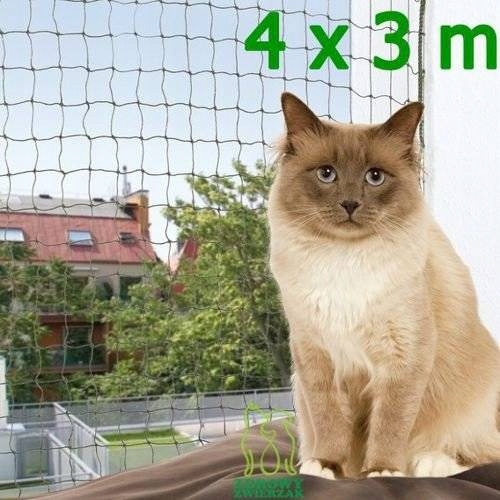 

Wzmocniona drutem siatka ochronna dla kota 4 x 3 m