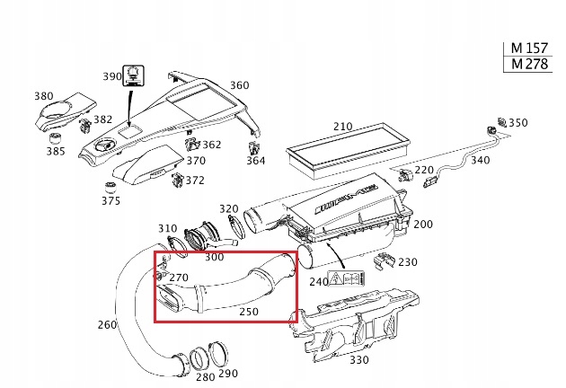 MERCEDES R231 SL Rura wlot powietrza silnika lewa Stan opakowania oryginalne
