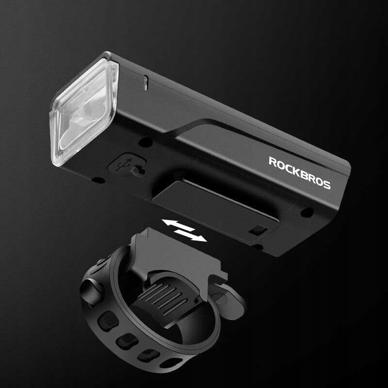 ROCKBROS LAMPKA PRZEDNIA JASNA ROWEROWA NA ROWER LED 260LM + KABEL USB-C Waga 350 g