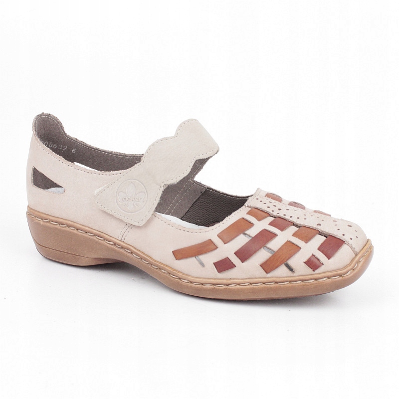 Rieker 41369 Béžové Ažurové Polobotky Kůže vel. 36