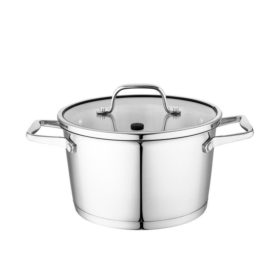 Komplet zestaw garnków stal nierdzewna PROFESSIONAL 8EL. Kolor srebrny