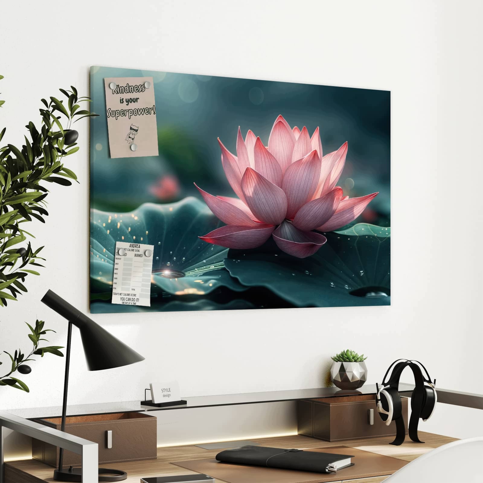 Magnetická tabule Kouzlo lotosu 90 × 60 cm