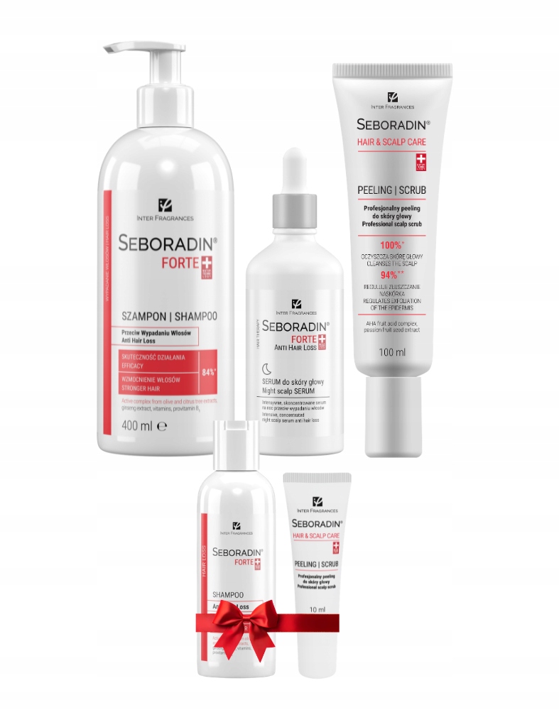 Zestaw Seboradin Forte z peelingiem do skóry głowy Gratisy