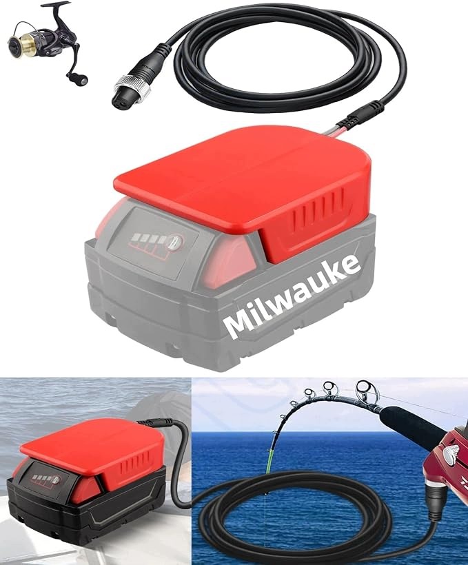 Adapter akumulatora Makbos Milwaukee M18 18V do kołowrotka Daiwa Shimano