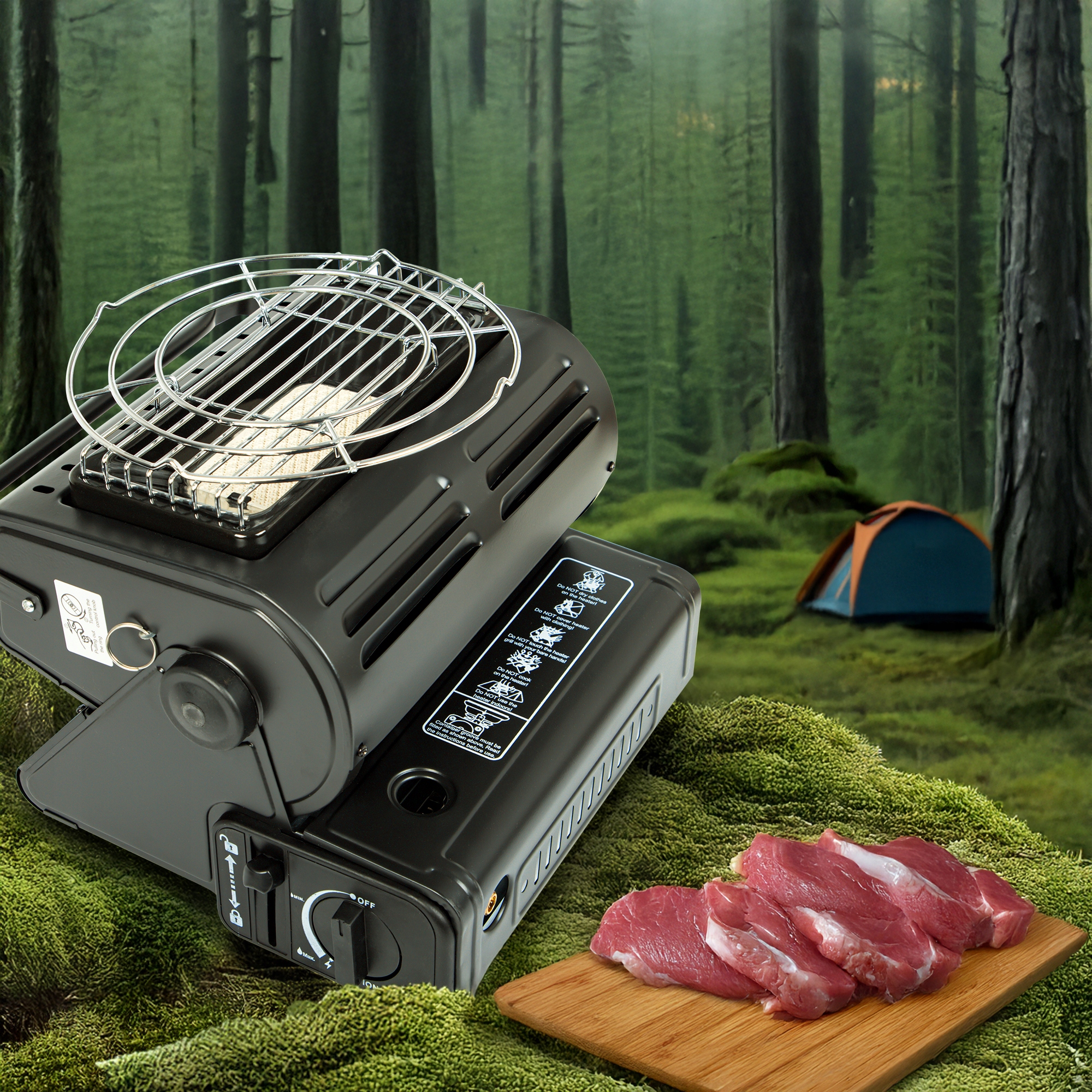 GAZOWY PIECYK TURYSTYCZNY PRZENOŚNY KUCHENKA NA KARTUSZ PROMIENNIK 1800W Kod producenta 53-226#