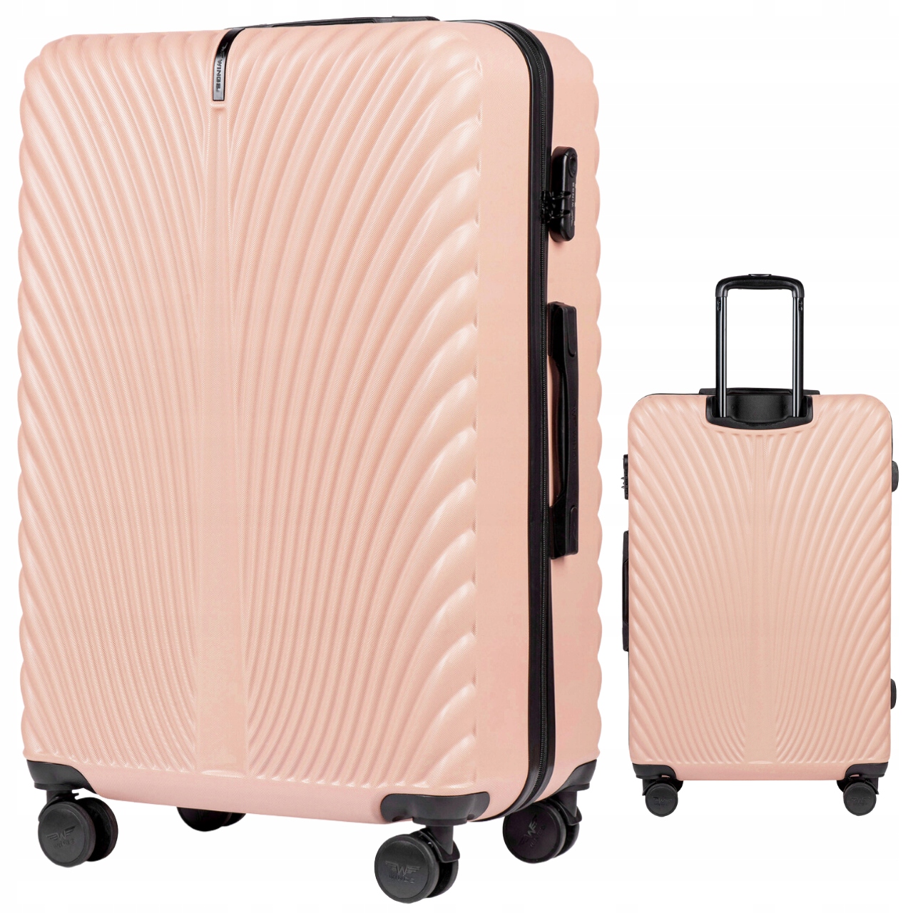 Velký cestovní kufr Wings Růžový Abs 4 kolečka, kódový zámek, tvrdé zavazadlo