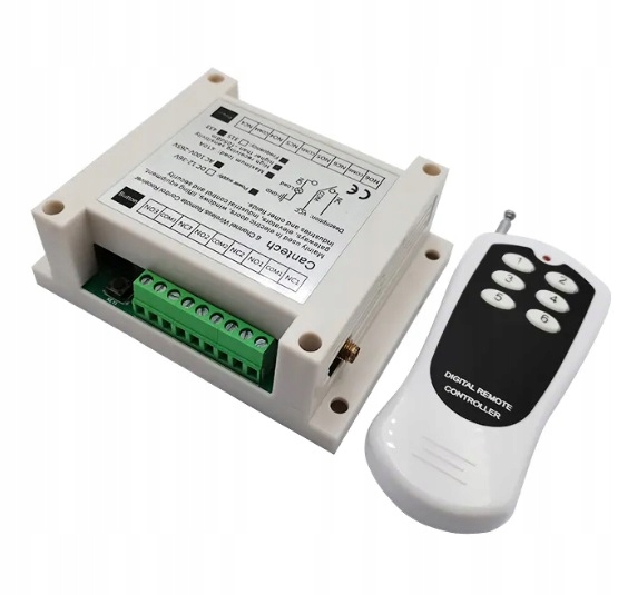 Przekaźnik 6CH z pilotem RF 433Mhz 230V Producent bez marki