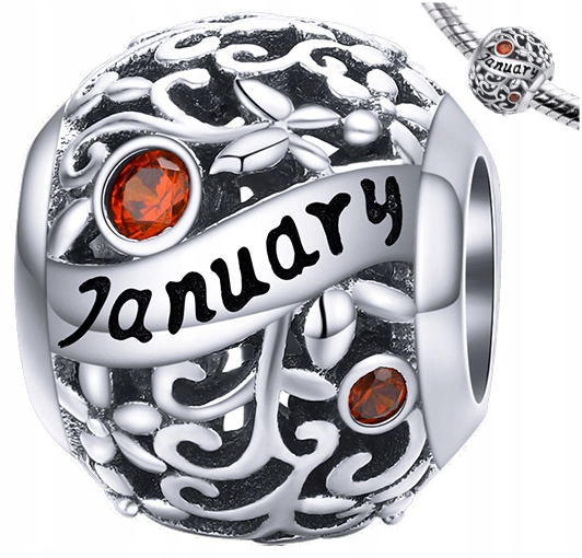 

Charms Miesiące Styczeń beads srebro 925 koralik