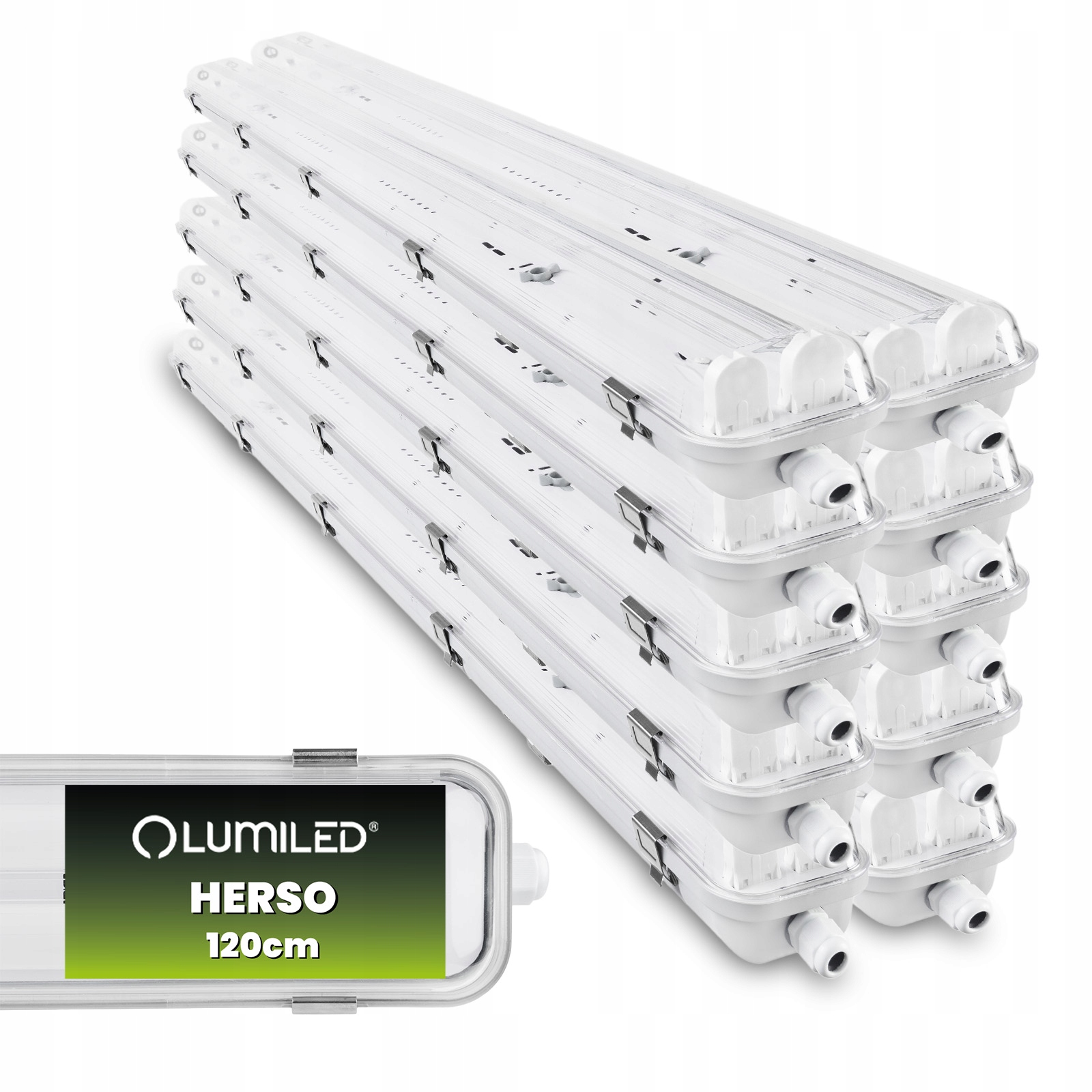 10x Hermetické Led svietidlo 120 cm Lampa s plechom pre žiarivky 2x T8 Slim