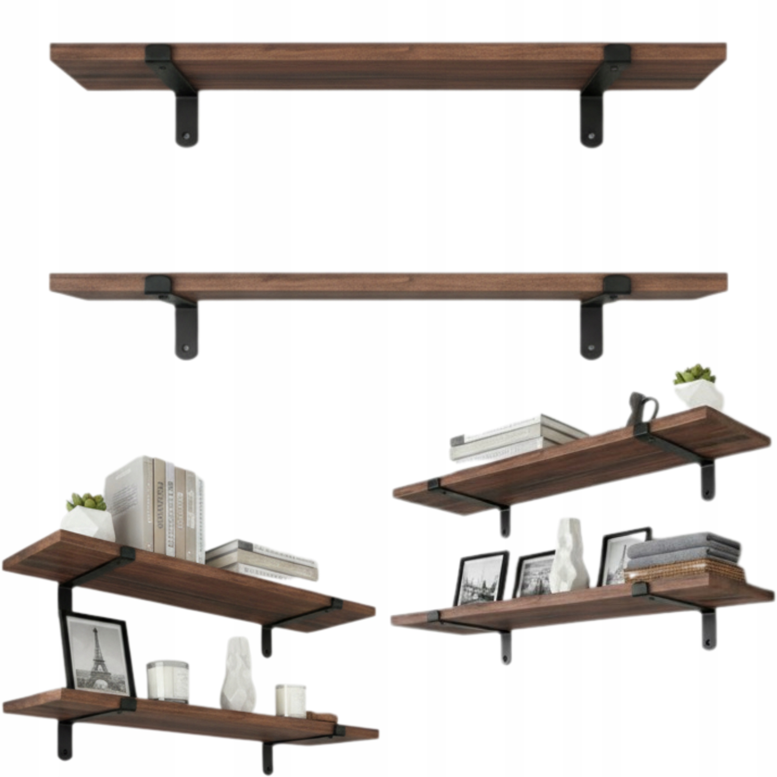 Závěsné police Set 2 Kusů do kuchyně Obývacího pokoje na koření a knihy