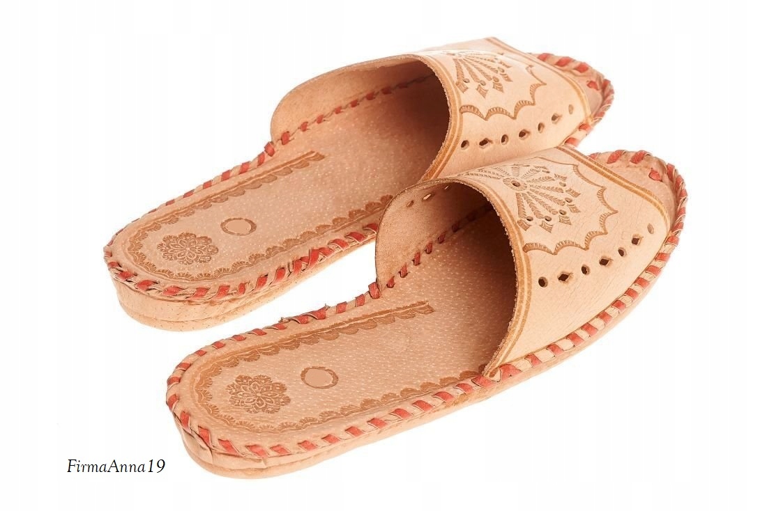 PANTOFLE DAMSKIE 100% SKÓRZANE GÓRALSKIE KAPCIE 36 Marka Nowo