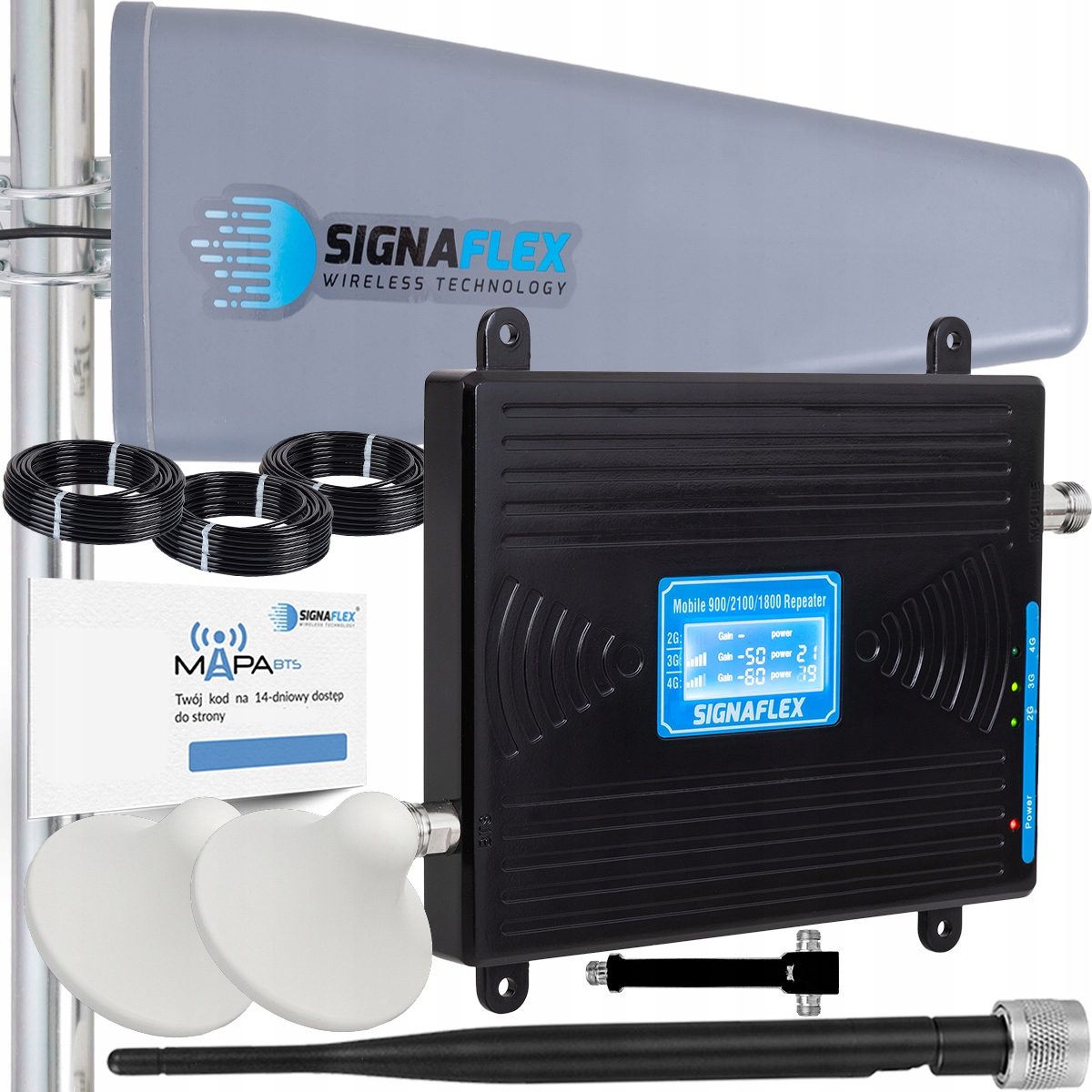 Sada Zosilňovačov Telefonného Signálu Gsm Internetu Hspa 4G Lte Antény 15 m