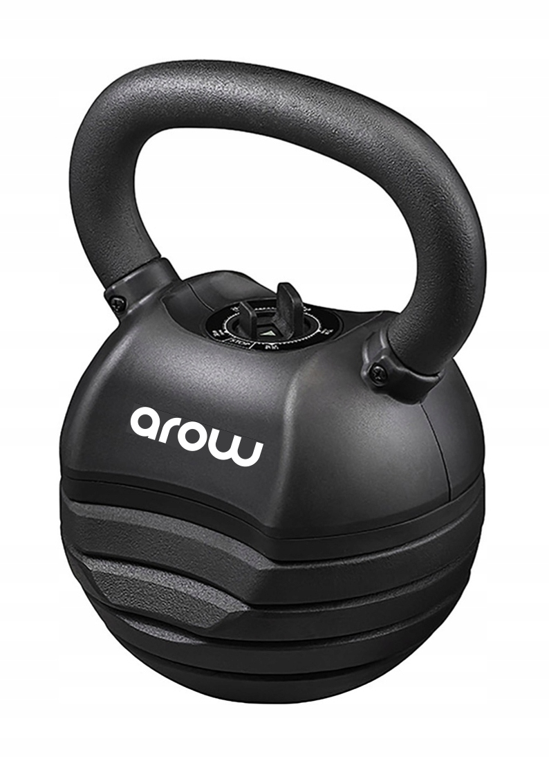 Kettlebell regulowany hantel 18 kg 5 Poziomów Obciążenia gumowany czarny
