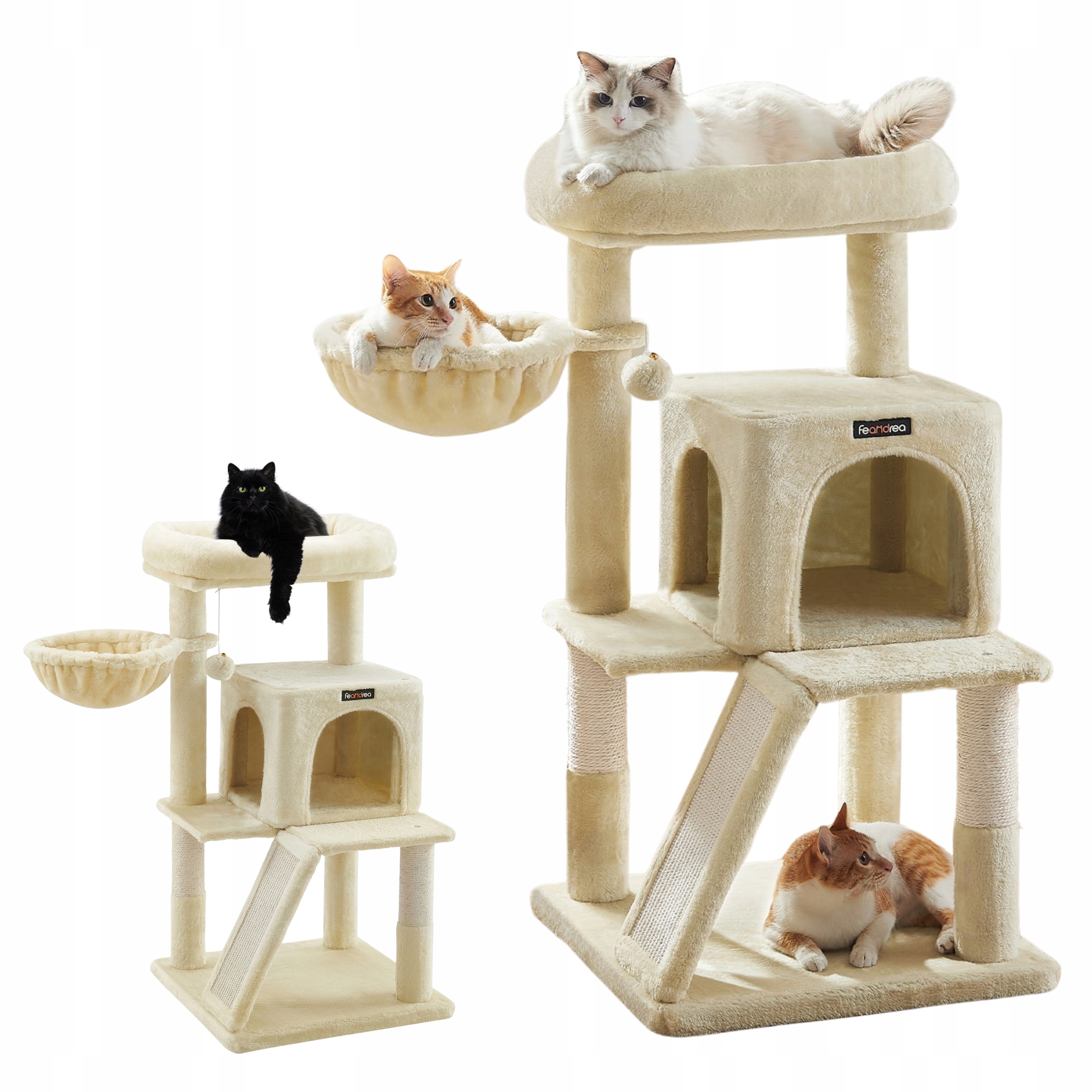Škrabadlo Pro Kočky Sloupek 96 cm Stromek 4 úrovně Budka Pelíšek Hračky