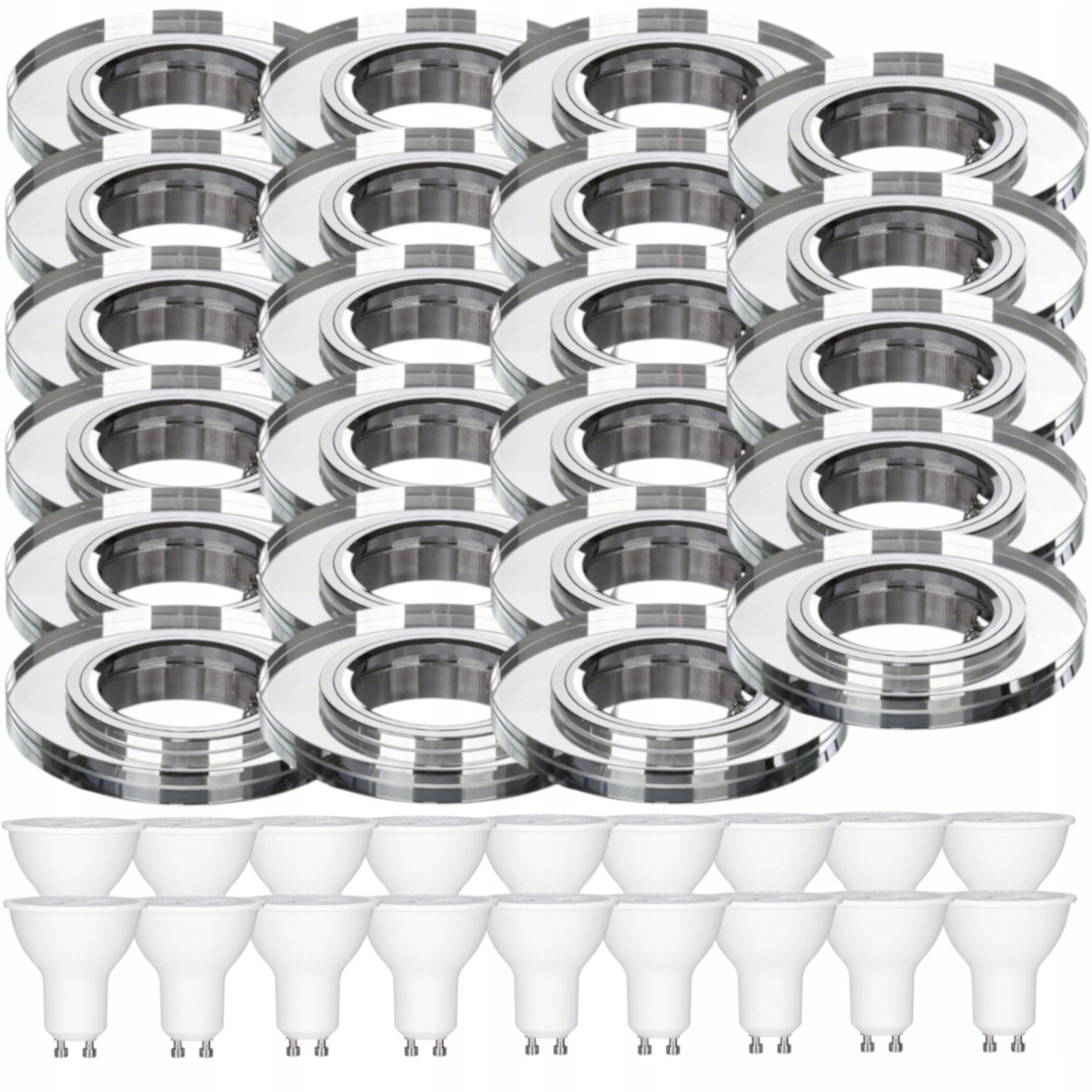 23 x Skleněné Stropní Svítidlo Zapuštěné Do Stropu Křišťál Led Žárovky 1.5 W