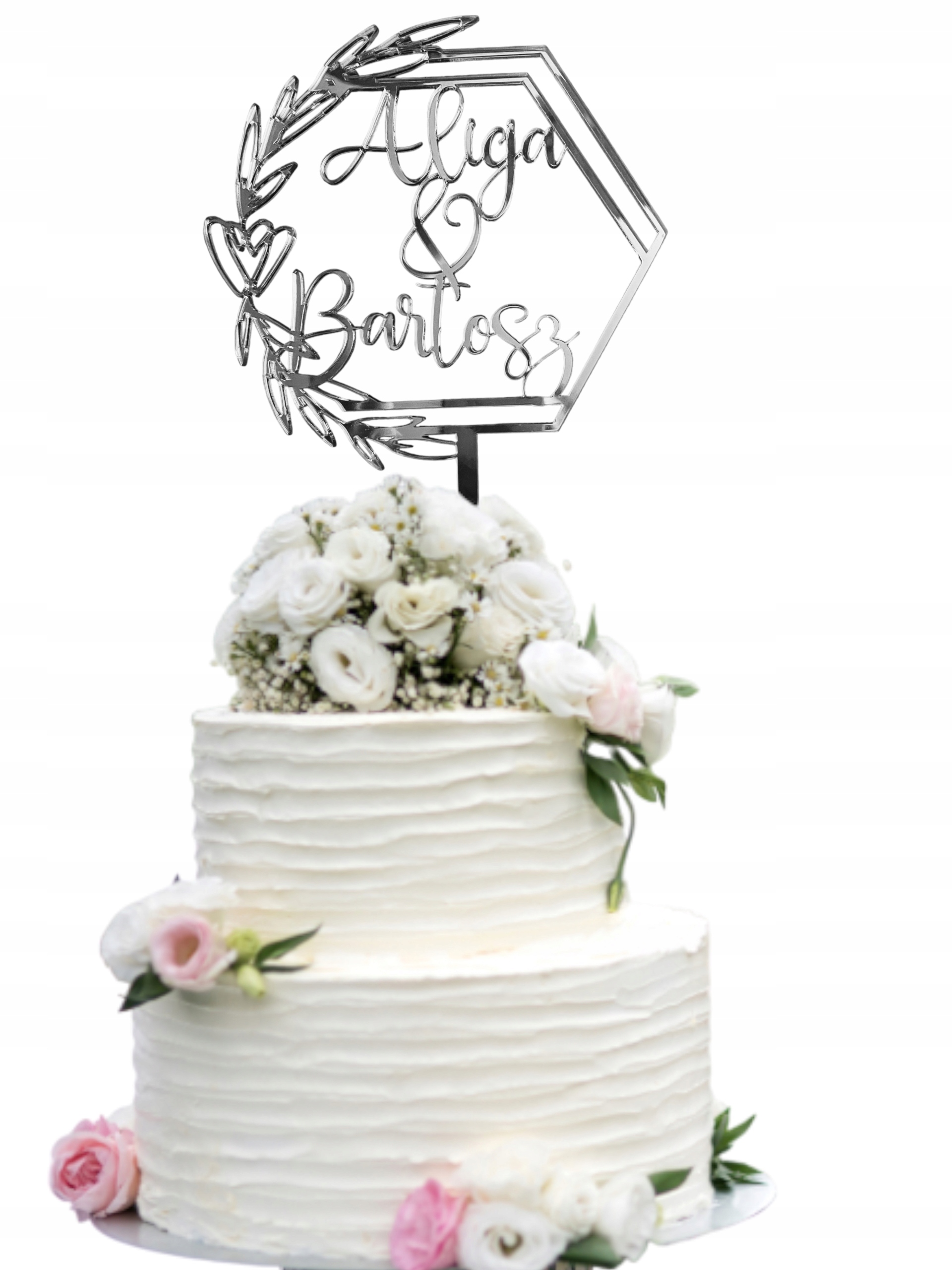 Topper PARA MLODA SLUBNY IMIONA RAMKA GEOMETRYCZNA Marka Kapart