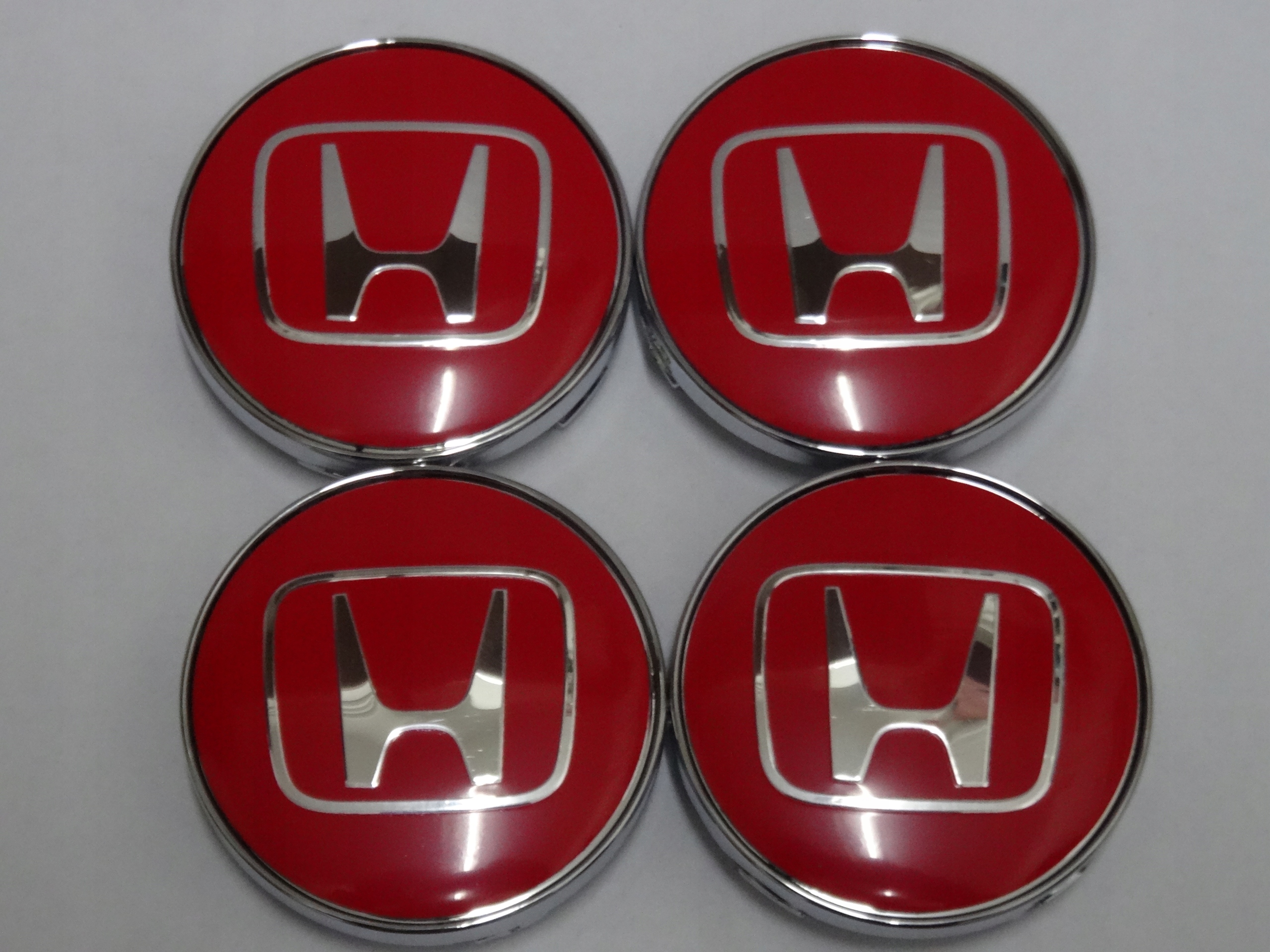 

4x Dekielki Emblematy na felgi Honda 60 mm czerw