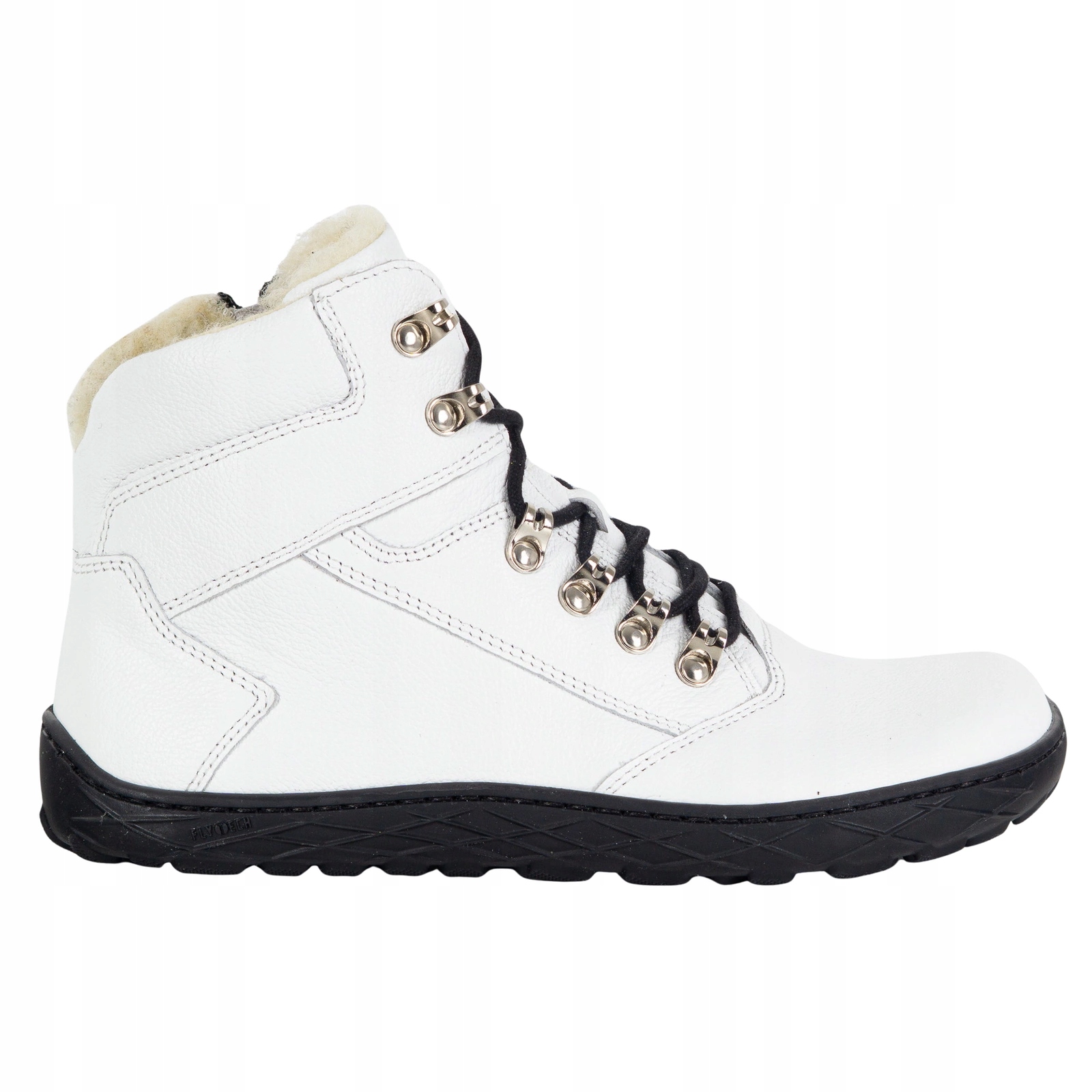 Dámské barefoot kožené boty Astrid zateplené přírodní vlnou, bílé, velikost 42