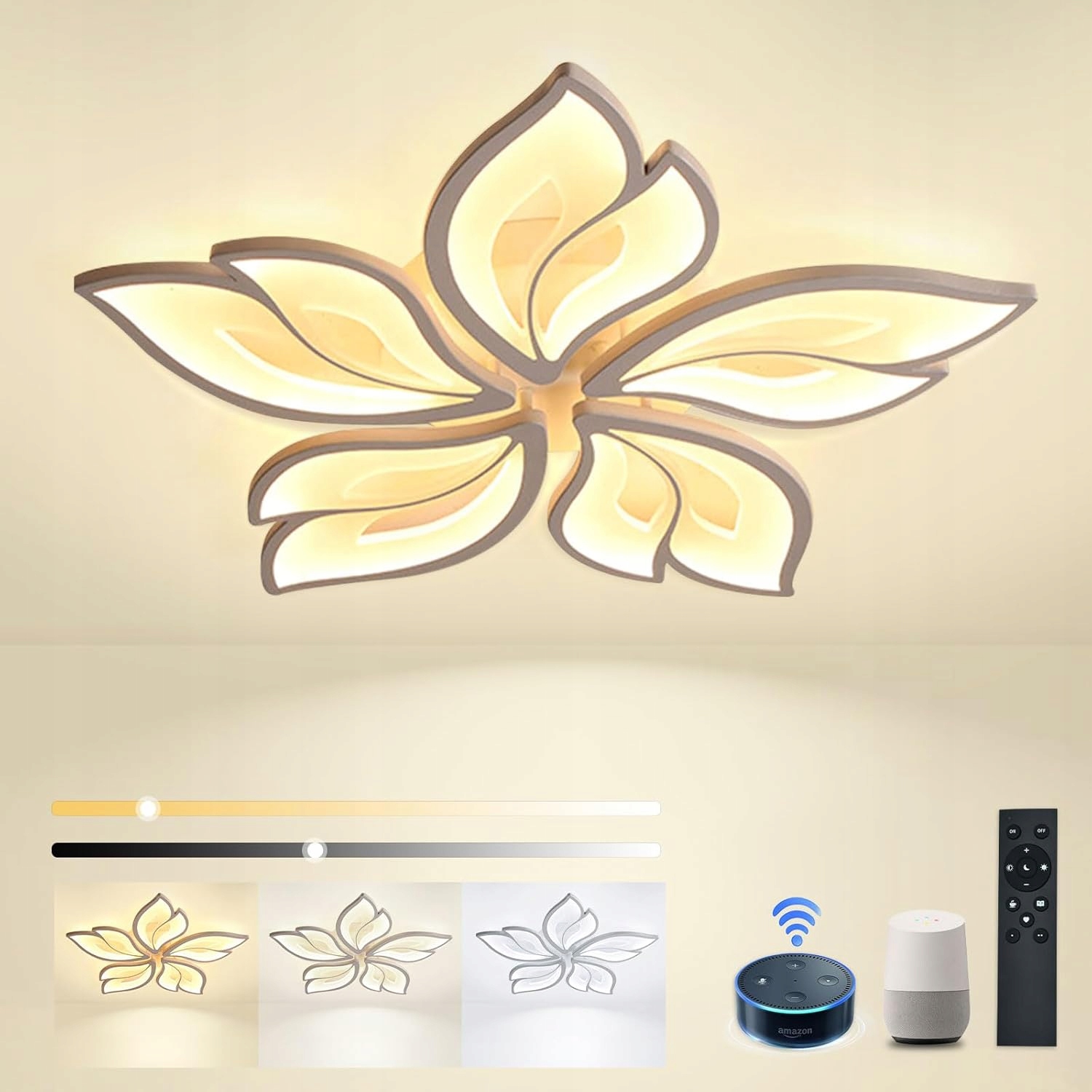 Inteligentná stropná Led lampa Sky Angle 60 cm 65 W, biela