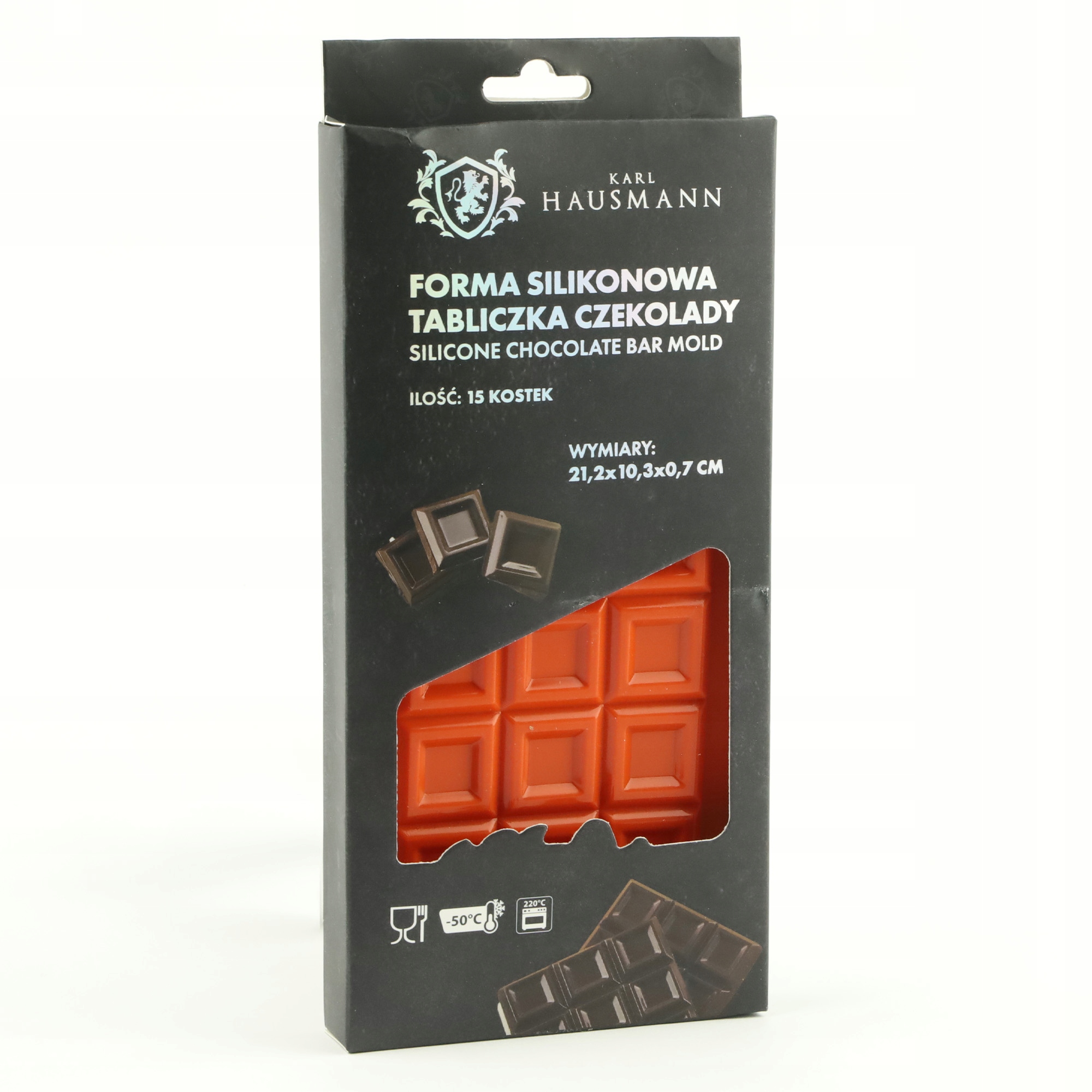 FORMA SILIKONOWA TABLICZKA DO CZEKOLADY KOSTKA 15SZT LÓD DESER 10,3x21,2 CM