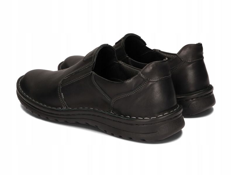 BUTY MĘSKIE MOKASYNY SKÓRA SZEROKIE 515 CZARNY 42 Rozmiar 42