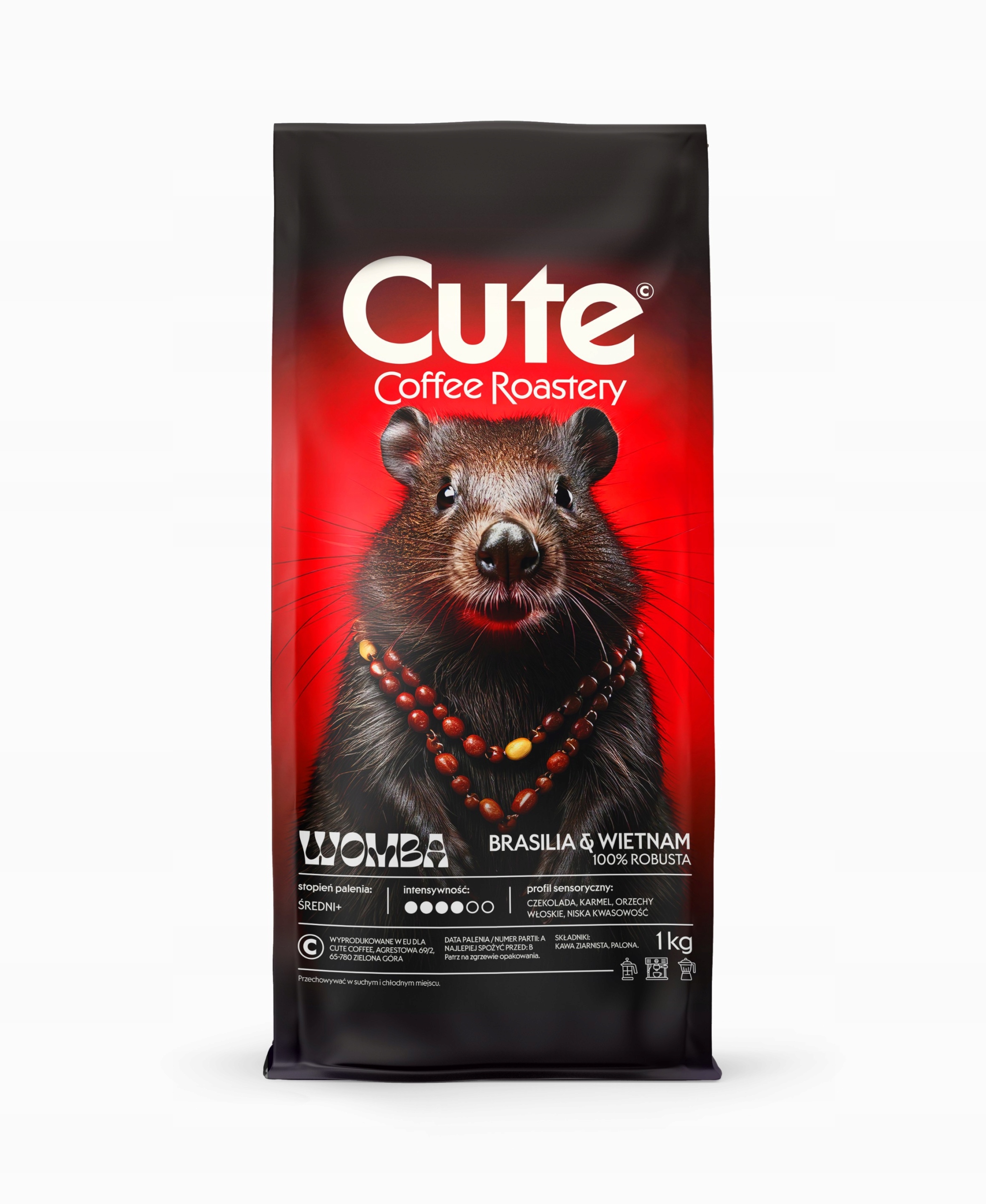 Levně Cute Káva Zrnková Brazílie Womba Čerstvě pražená 1 kg