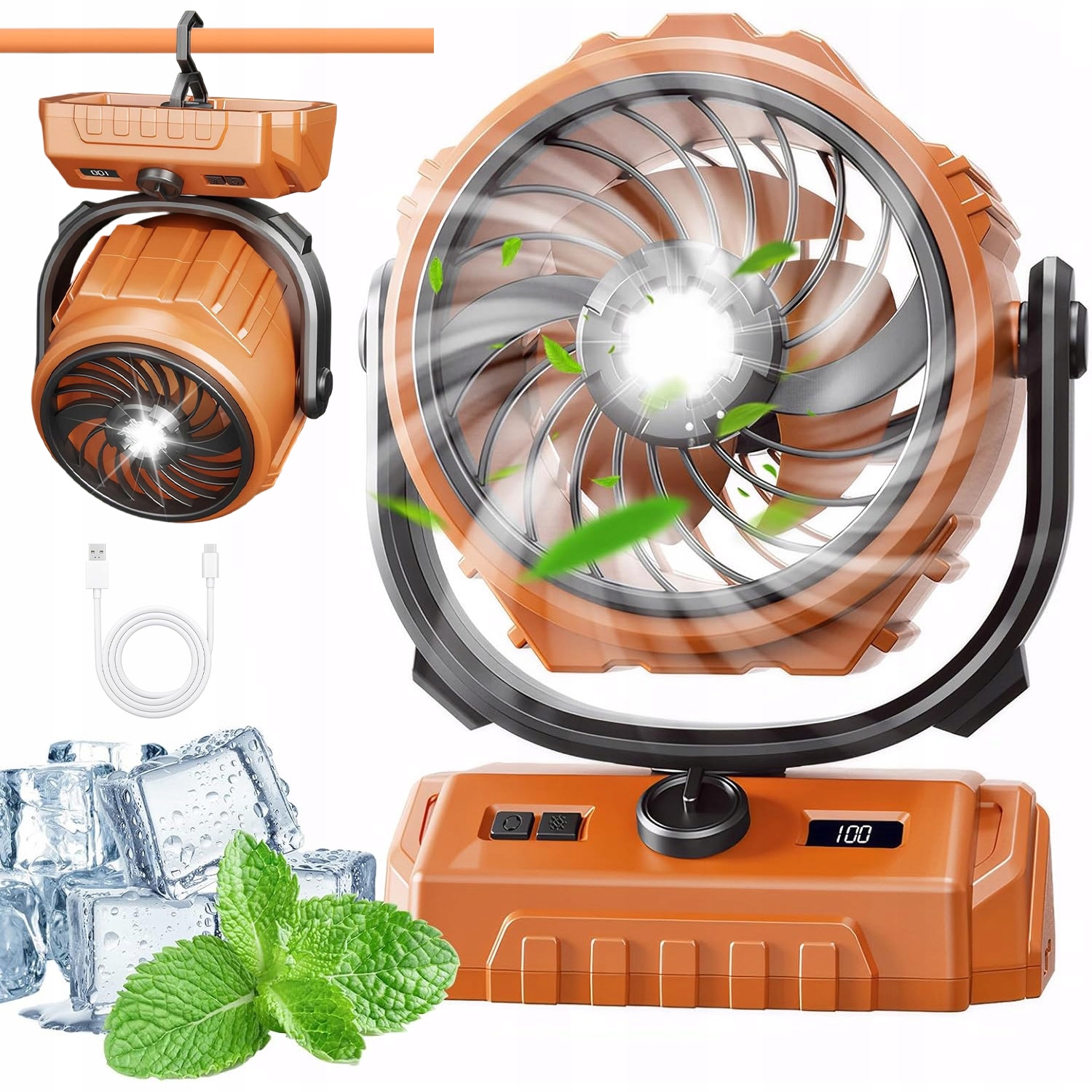 Kempingový Ventilátor Do Stanu S Funkcí Powerbanky 6000MAH 5V 5.5W