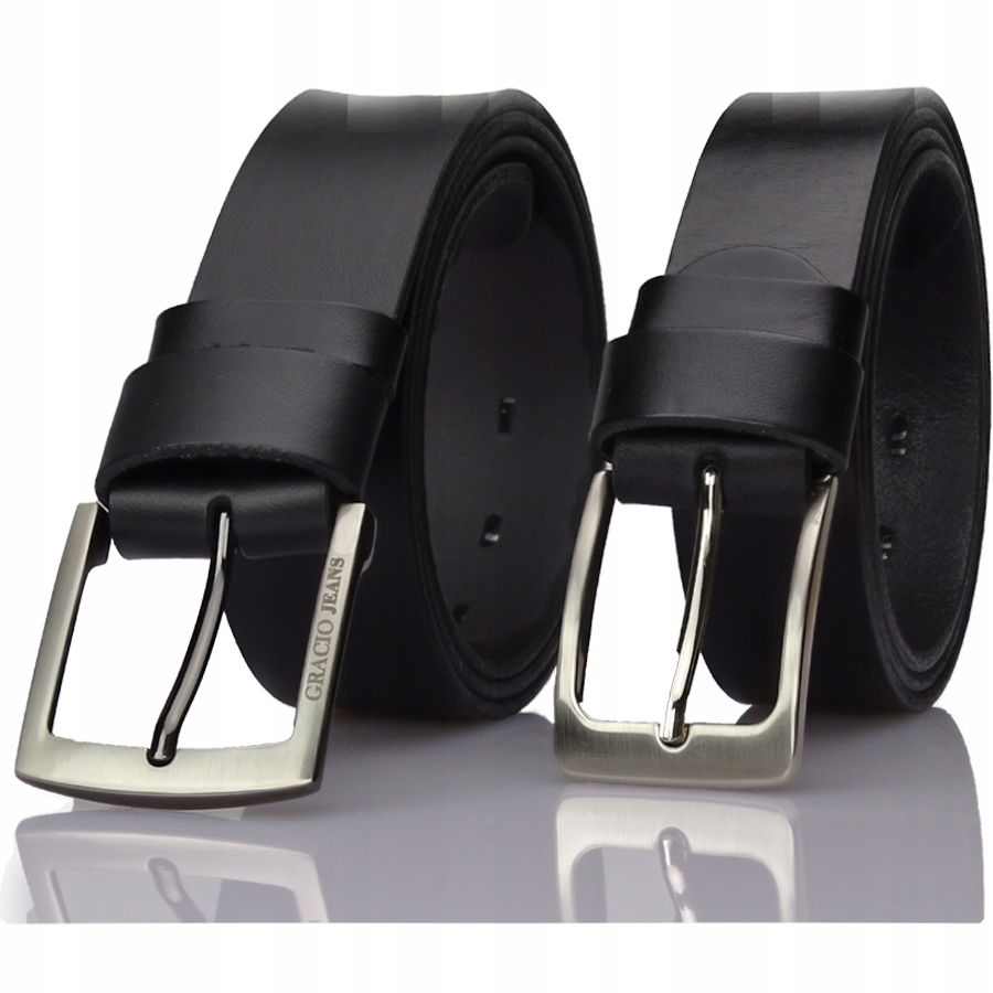 

Czarny Długi Pasek Skórzany Klasyczny do Spodni Ze