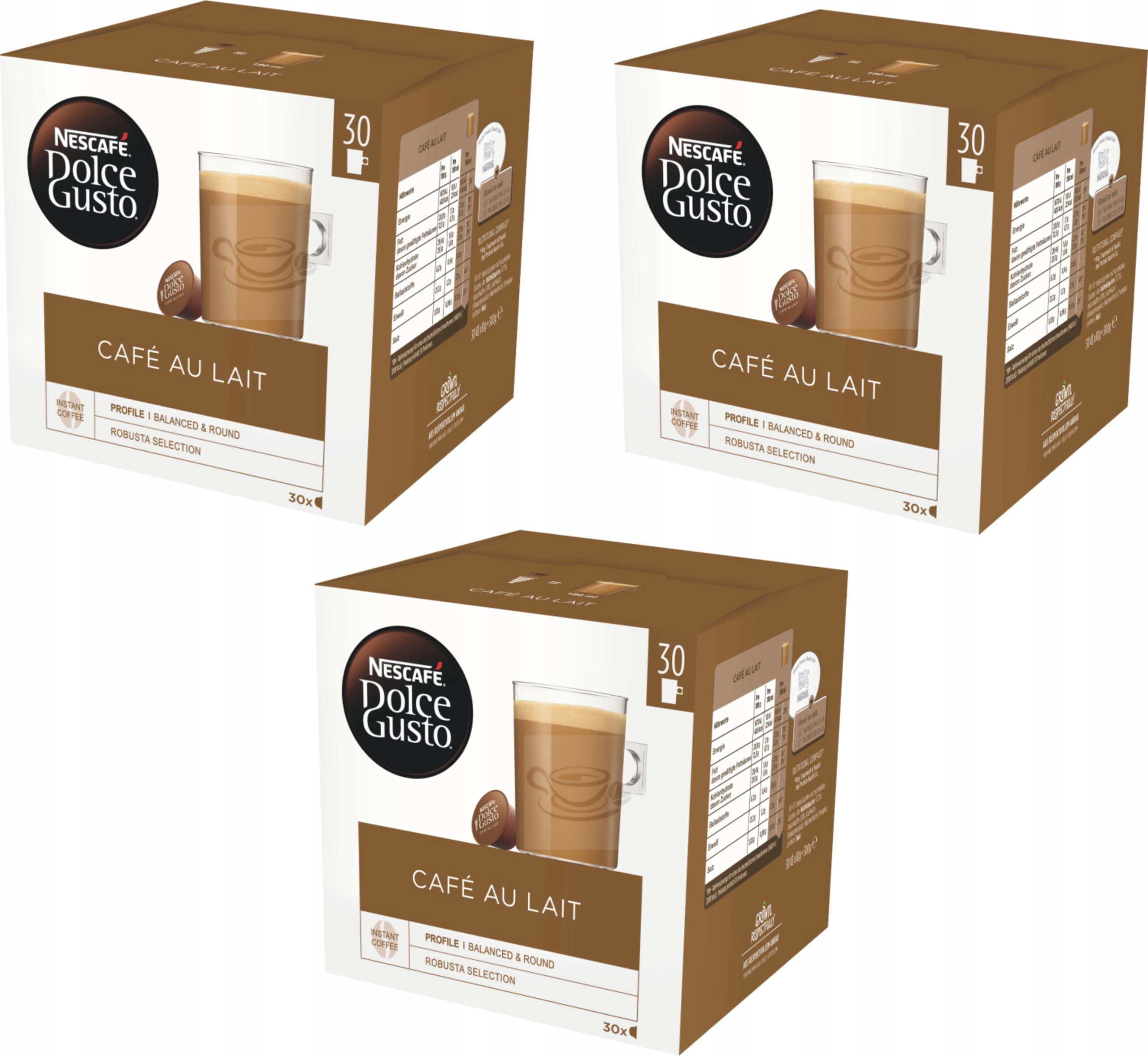 Kapsułki do Dolce Gusto Nescafe Cafe Au Lait 90 sztuk 3x30