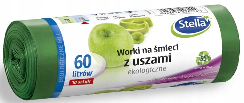 

Stella Worki na Śmieci 10szt. 60l Zielone z Uszami