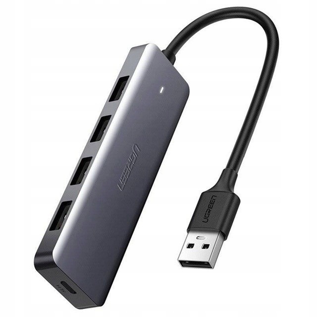 Ugreen Hub Adapter 4w1 Usb do 4x Usb 3.0+micro Usb (szary)