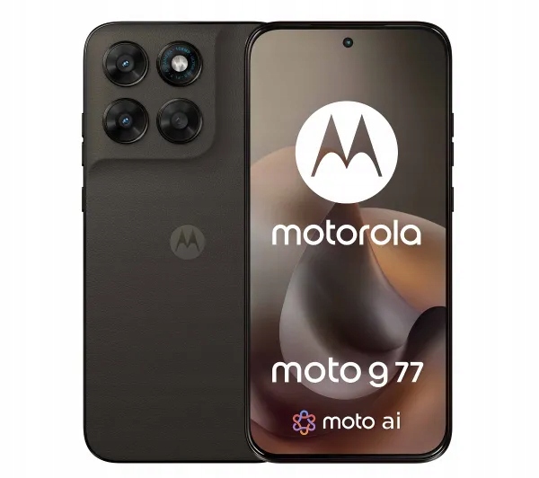 Smartfon Motorola moto g77 12/256GB Black Olive Brązowy Słuchawki Ładowarka