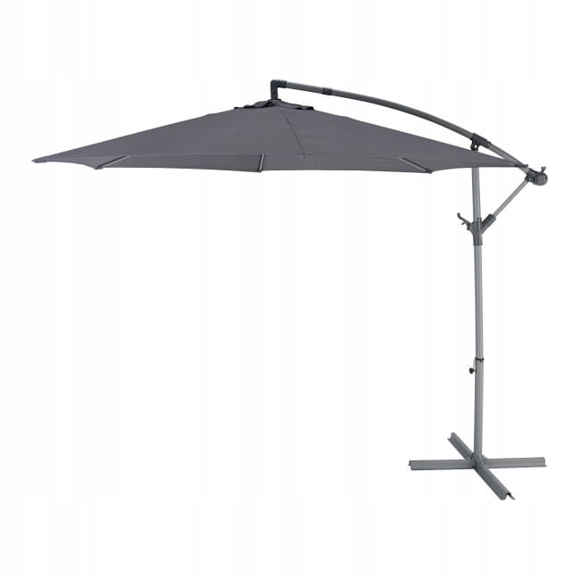 Parasol ogrodowy 300 malta z wysięgnikiem szary 300 x 255 cm