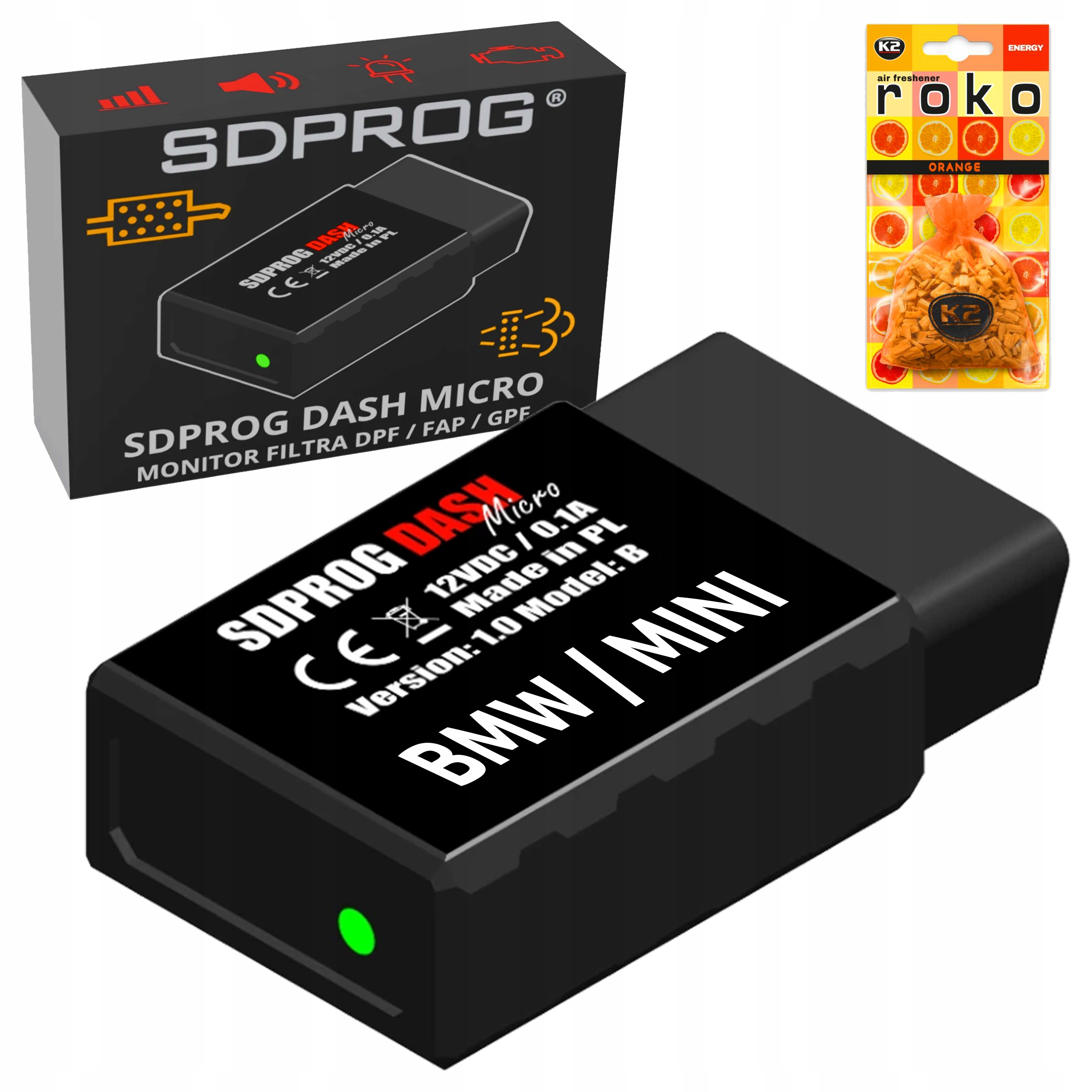 Monitor Filtra Dpf Wskaźnik Zapchania Sdprog Dash Micro B OBD2 do Bmw Mini