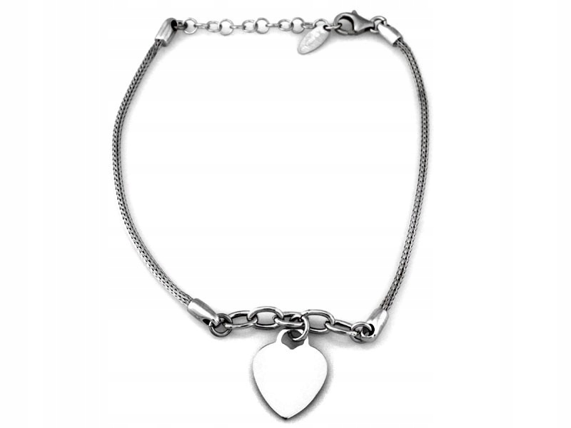 Stříbrný náramek 925 s visícím srdíčkem r20 jako dárek