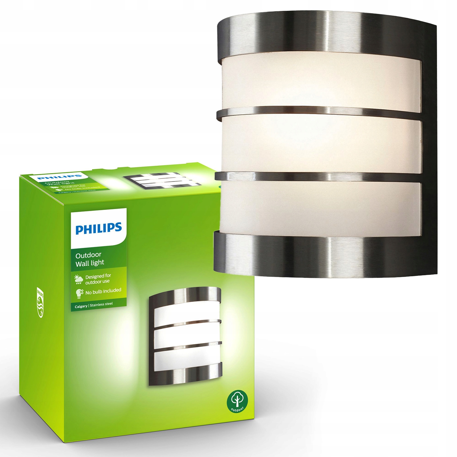 Zahradní nástěnné svítidlo Venkovní fasádní lampa E27 IP44 Stříbrná Philips