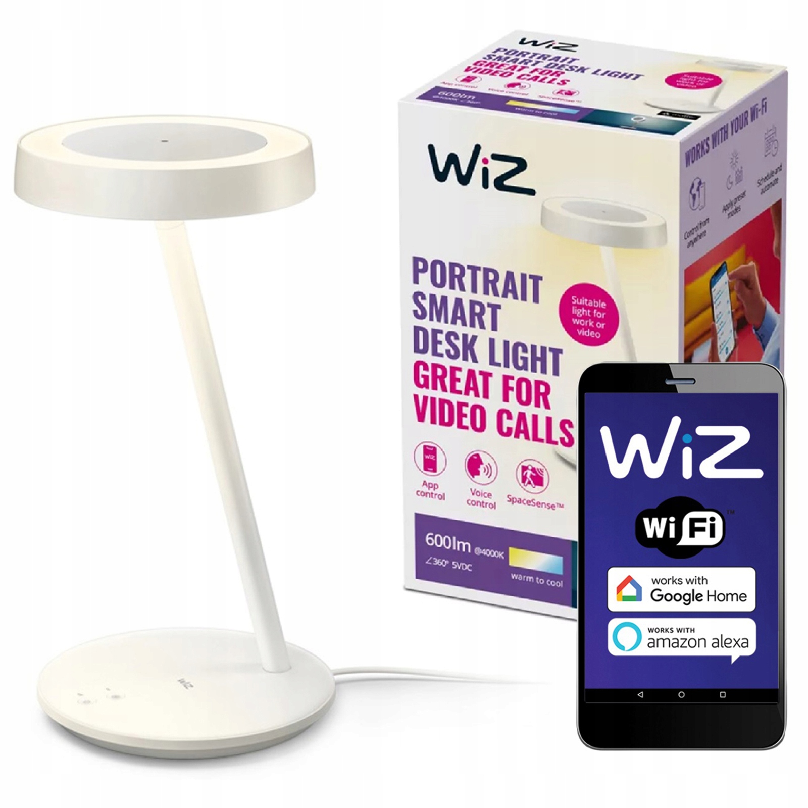 Stolová Led nočná lampa Školská inteligentná variabilná farba Smart WiFi WiZ